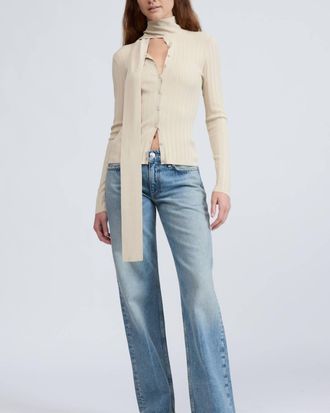 Rag & Bone Gianna Button Up Top In Beige