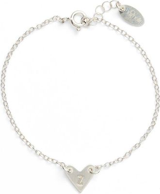 Nashelle Initial Heart Bracelet in Silver-Z at Nordstrom