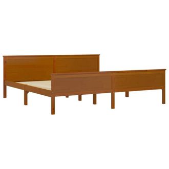 Berkfield Home Beautiful Bed Frame Honey Brown Solid Wood Pine 200x200 cm