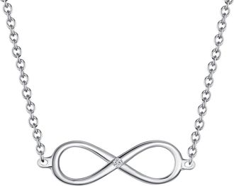 Lulu & Jane Womens Necklace Sterling Silver - Size 50 cm