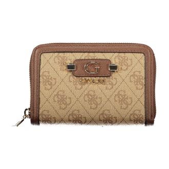 Guess Lindsey SLG Portemonnee - Dames - Portefeuilles - Beige - ONE Size - Accessoires
