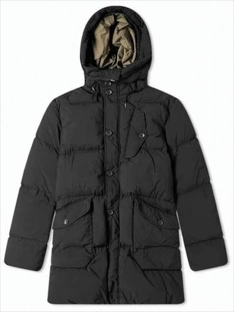Ten c Quilted Down Coat With Hood And Functional Pockets