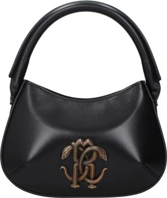 Roberto Cavalli Bolso de Piel con Logo - Bags - Mujer - Negro - ONE SIZE