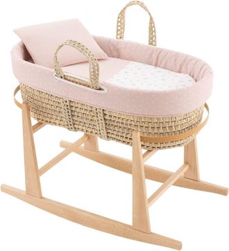 Cambrass Mois&eacute;s palma acolchado + patas madera natural 39x80x61 cm rosa