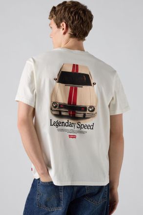 Levi's Camiseta estampada con fit holgado - Hombre - 2XL - Crema / Legendary Speed Egret