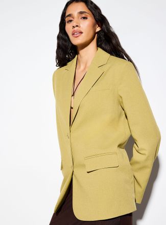 Vero Moda Womens Two-button loose chartreuse Blazer Jacket