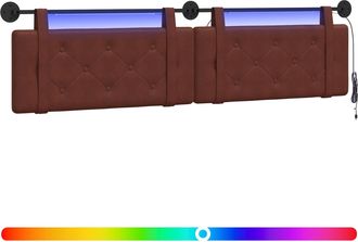 vidaXL Cabecero Colgante Marr&oacute;n Brillante Pu Antiguo Vidaxl