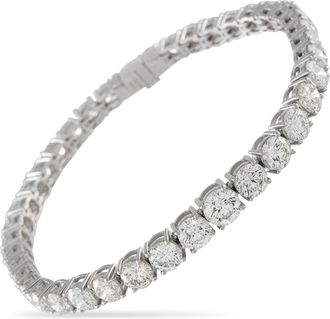 Luxury Bazaar Platinum 13.82ct Diamond Tennis Bracelet MF04-041526
