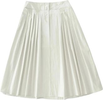STUDIO NICHOLSON Agat Skirt - Dames - Maxi Rokken - Beige - 3XS - Katoen - Rokken