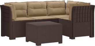 vidaXL Sof&aacute; De Jard&iacute;n Para 4 Personas Con Cojines Y Dise&ntilde;o De Rattan Vidaxl