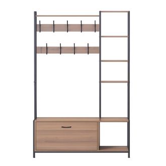 Concept Usine Mueble de entrada de 182 x 120 cm en nogal y negro