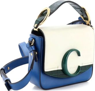 Chlo&eacute; C Flap Bag Leather Mini crossbody bag - Blauw