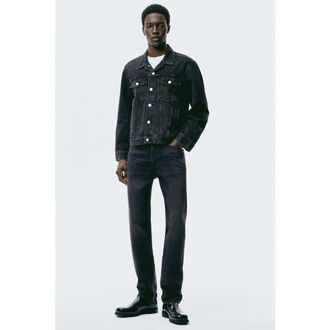 H&M Original Straight Jeans in Denim Black at Nordstrom, Size 30 X 32