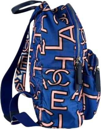 Chanel Pre-owned Backpacks, female, Blue, Size: ONE SIZE Pre-owned Fabric Backpack