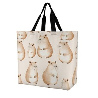 Generic Capybara Cute Pattern Large Reusable Shopping Bag Lightweight Foldable Tote Bags Washable Shoulder Handbag