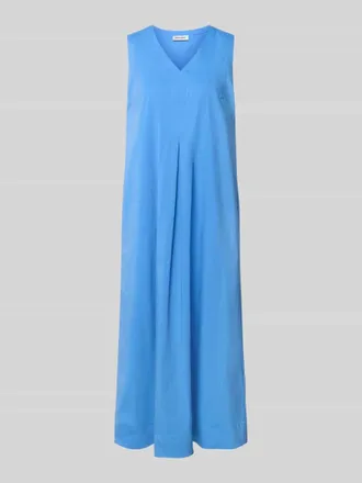 More & More Midikleid mit V-Ausschnitt und Eingrifftaschen in Ocean, Gr&ouml;&szlig;e 34