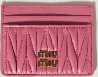 Miu Miu Matelass&eacute; nappa leather card holder
