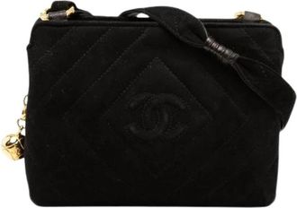 Chanel Pre-owned Vintage Quilted Crossbody Bag - Dames - Vintage Schoudertas - Zwart - ONE Size - Leer - Vintage