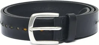 Orciani Leather Belt with Fabric Details