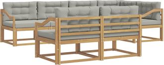vidaXL Conjunto De Sof&aacute;s De Exterior 6 Uds. Blanco Y Gris Claro Vidaxl