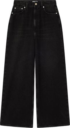 Ganni Jeans met wijde pijpen - Zwart