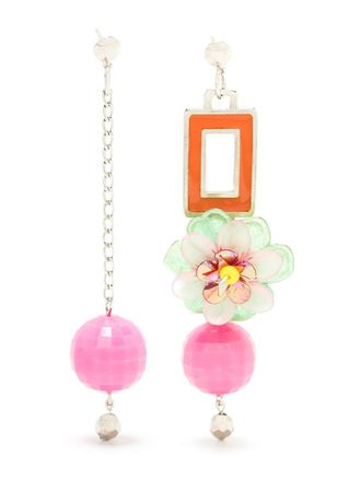 Amir Slama Flor asymmetric drop earrings - Pink