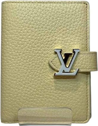 Louis Vuitton Pre-owned Wallets, female, Yellow, Size: ONE SIZE Pre-owned Vertical Wallet Compact Taurillon Leather Wallet