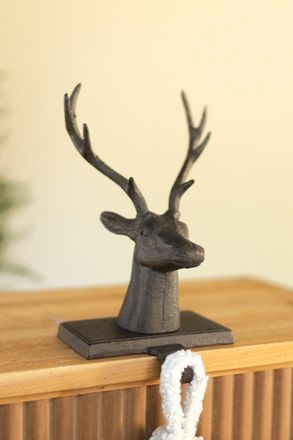 Kalalou Cast Iron Deer Stocking Holder