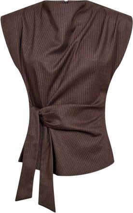 Co'Couture Sinacc Pin Pleat Top - Tops - Mujer - Marr&oacute;n - XS