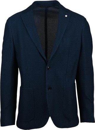 L.B.M. 1911 Blazer Sfiancato - Heren - Business blazers - Blauw - XL - Katoen - Kostuums