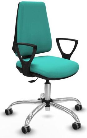 Piqueras y Crespo Piqueras Y Crespo - Elche Cp Similpiel Turquesa Brazos Fijos Base Cromada Ruedas Engomadas 65mm