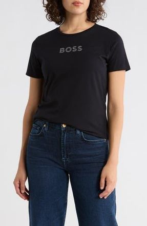 BOSS Rhinestone Logo T-Shirt in Blk at Nordstrom Rack, Size Medium