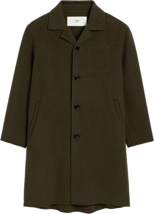 Ami single-breasted felted coat - unisex - Cashmere/Wool - M - Brown