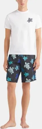 Vilebrequin Men Organic Cotton T-shirt Big Turtle Embroidery in White at Nordstrom, Size Xxx-Large