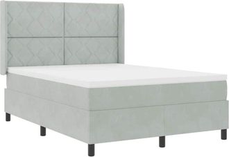 vidaXL Vidaxl - Cama Tipo Box Spring Gris Claro 140 X 190 Cm Terciopelo