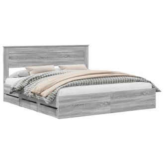 vidaXL Estructura De Cama Gris Sonoma 180 X 200 Cm Madera Ingenieril Vidaxl