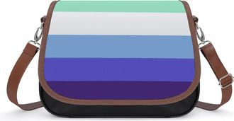 Generic Gay Men Flag Womens Crossbody Bag Fashion Shoulder Handbags Message Tote Bag with Adjustable Strap