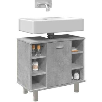 vidaXL Mobile da Bagno Grigio Cemento 60x32x53,5 cm Legno Multistrato - Vidaxl