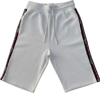 GCDS Pantaloncini in felpa con logo a nastro - - Shorts - Uomo - Bianco - XS