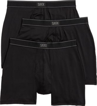 Saxx Assorted 3-Pack Daytripper Comfort Stretch Boxer Briefs in Black at Nordstrom, Size X-Large