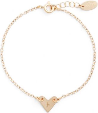 Nashelle Initial Heart Bracelet in Gold-F at Nordstrom