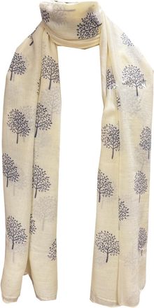 World of Shawls Mulberry Tree Scarf Shawl Wrap Soft Warm (Cream)