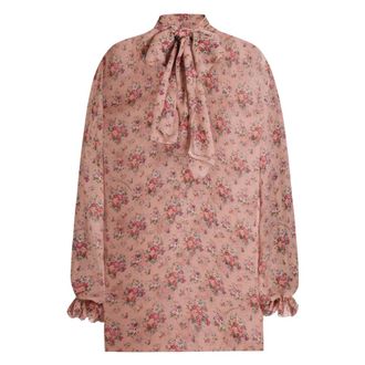 Dolce & Gabbana Mazzolini Floral Chiffon Dress - female - Dolce & Gabbana - Blouses - Multicolor - M - Blouses & Shirts