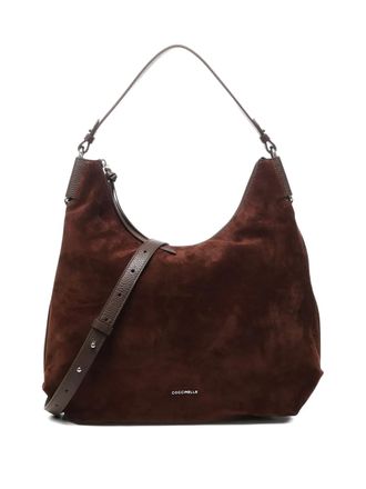 Coccinelle suede leather shoulder bag - Brown