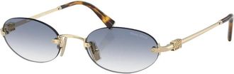 Miu Miu Sunglasses, female, Yellow, Size: 51 MM A54S Oval Sunglasses