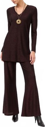 Johnny Was Jenna Metallic Easy Pant In Espresso