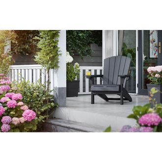 Keter Sedia da Giardino Keter Alpine Adirondack 80x93x93 cm con porta bicchiere Grafite