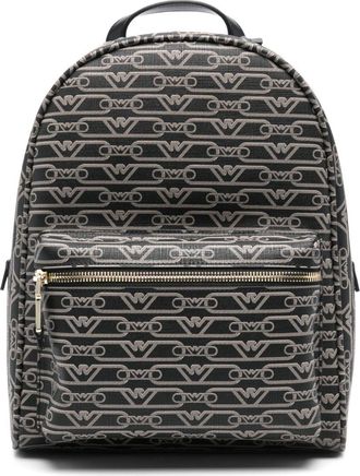 Emporio Armani logo-print backpack - women - PVC/Polyester/Polyurethane - One Size - Black