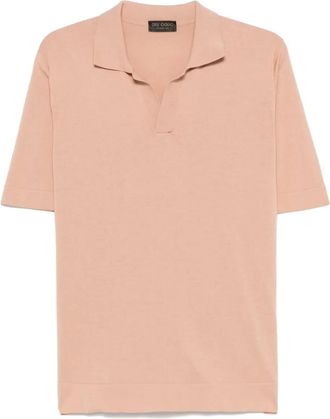 Dell'Oglio Polo in cotone con ricamo logo - Toni neutri