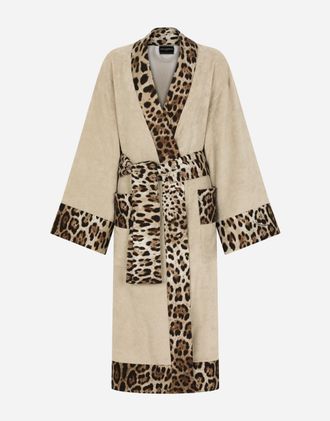 Dolce & Gabbana Cotton Terry Bathrobe - Belted Bathrobes Multicolor Xxl